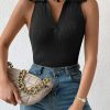 Casual Ribbed V-Neck Top - Image 2