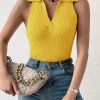Casual Ribbed V-Neck Top