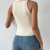 Casual Ribbed V-Neck Top - Image 3