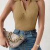 Casual Ribbed V-Neck Top - Image 9