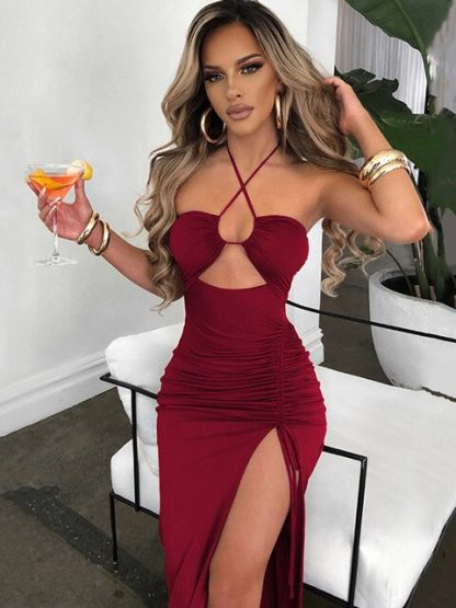 Slim Fit Party Halter Dress - Image 5