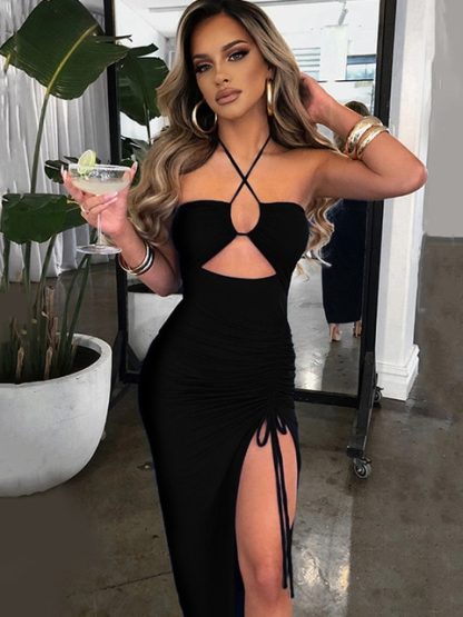 Slim Fit Party Halter Dress - Image 4