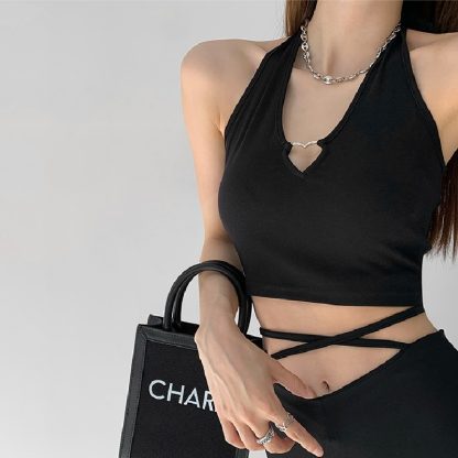 V Neck Hearted Halter Top - Image 2