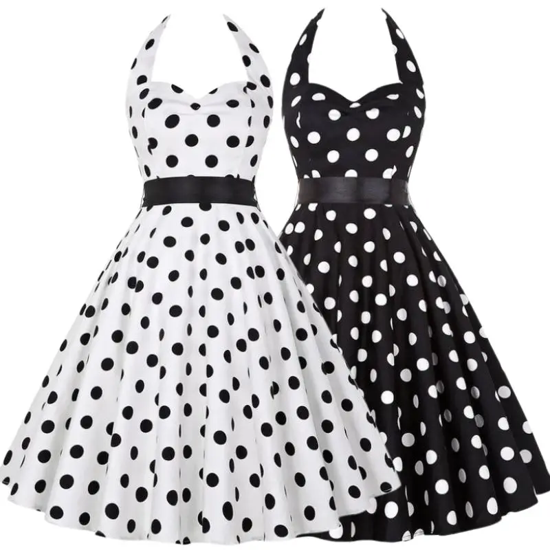 Beautiful Ladies Summer Polka Dot Dress 1 000 Halter Clothes Free Shipping